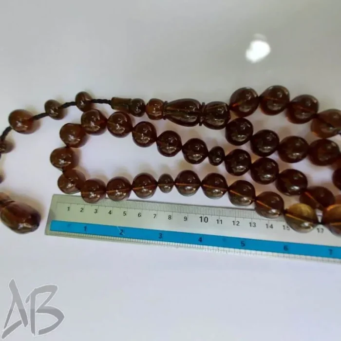 تسبیح سندلوس 33 دانه بودار استانبولی کلکسیونی تراش کردستان قپاندار کد 864 آقابزرگ - Image 6