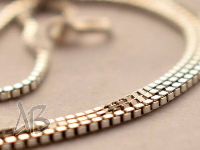 زنجیر نقره ونیزی زنانه عیار 925 طرح Box Chain آقابزرگ - Image 5