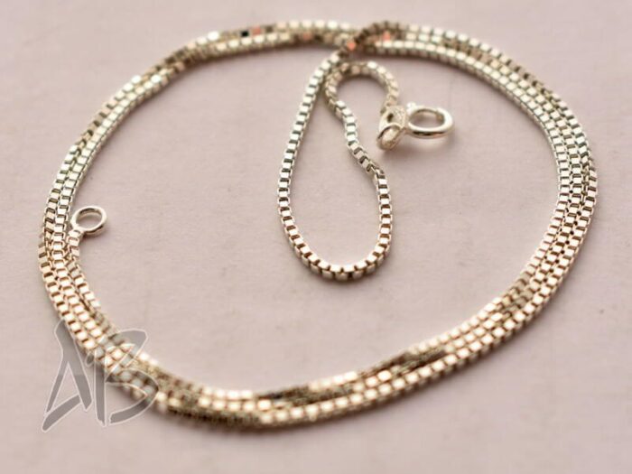 زنجیر نقره ونیزی زنانه عیار 925 طرح Box Chain آقابزرگ - Image 7
