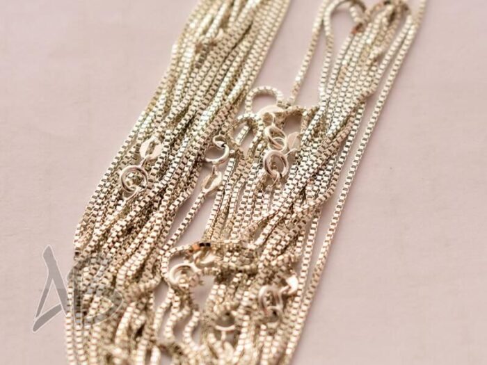 زنجیر نقره ونیزی زنانه عیار 925 طرح Box Chain آقابزرگ - Image 8