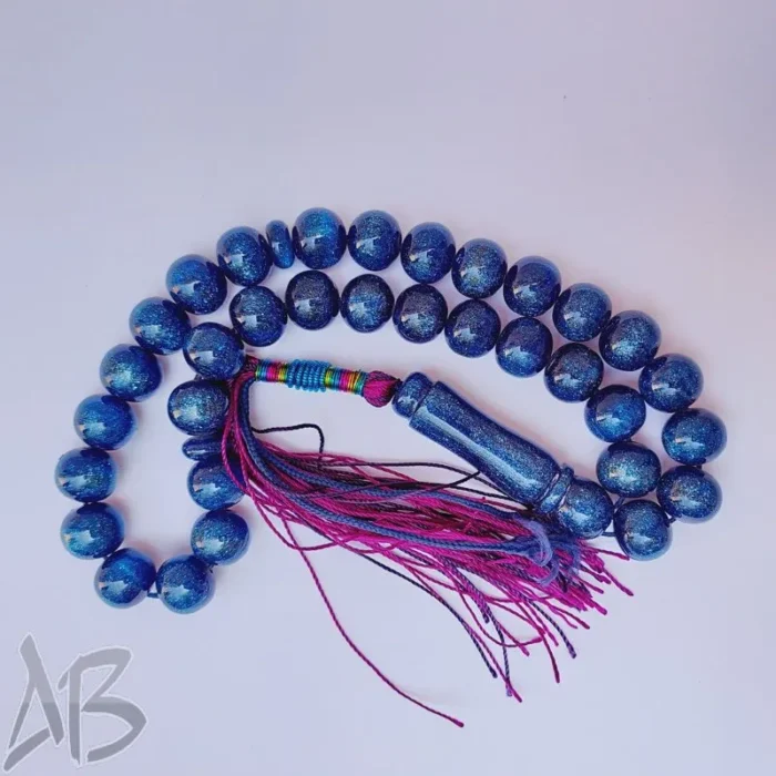 تسبیح سندلوس 33 دانه بودار تراش گرد اکلیل دار بسیار زیبا و خوش‌دست کد 810 آقابزرگ - Image 4