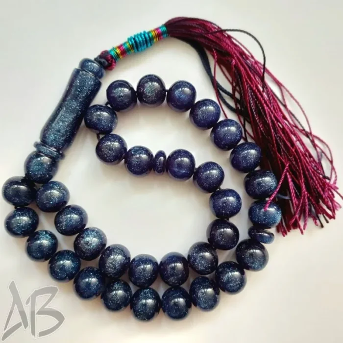 تسبیح سندلوس 33 دانه بودار تراش گرد اکلیل دار بسیار زیبا و خوش‌دست کد 810 آقابزرگ - Image 7