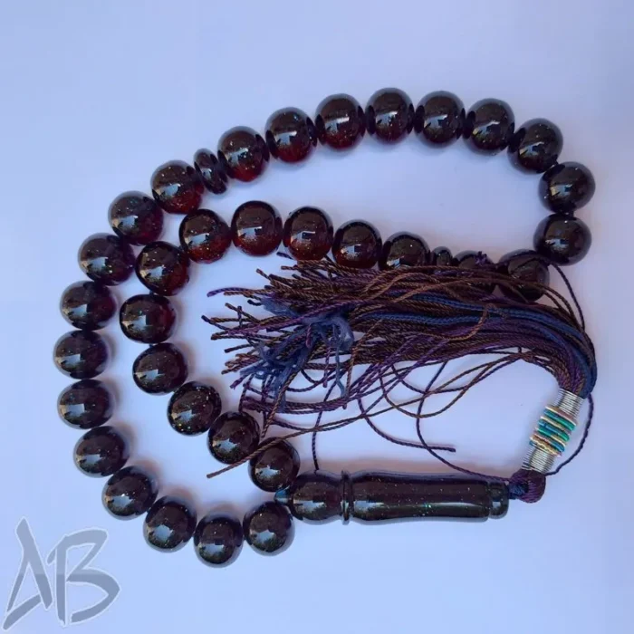 تسبیح سندلوس 33 دانه بودار تراش گرد اکلیل دار بسیار زیبا و خاص کد 812 آقابزرگ - Image 6