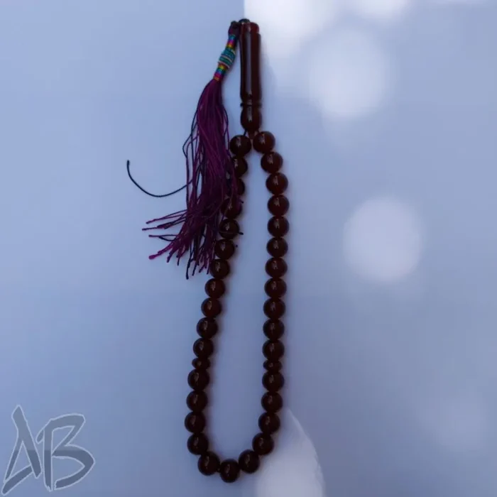 تسبیح سندلوس 33 دانه بودار تراش گرد اکلیل دار بسیار زیبا و خاص کد 812 آقابزرگ - Image 7