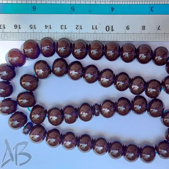 تسبیح سندلوس 45دانه بودار دوپوست قهوه‌ای و آبی تیره تراش چرتکه‌ای کد 814 آقابزرگ - Image 6