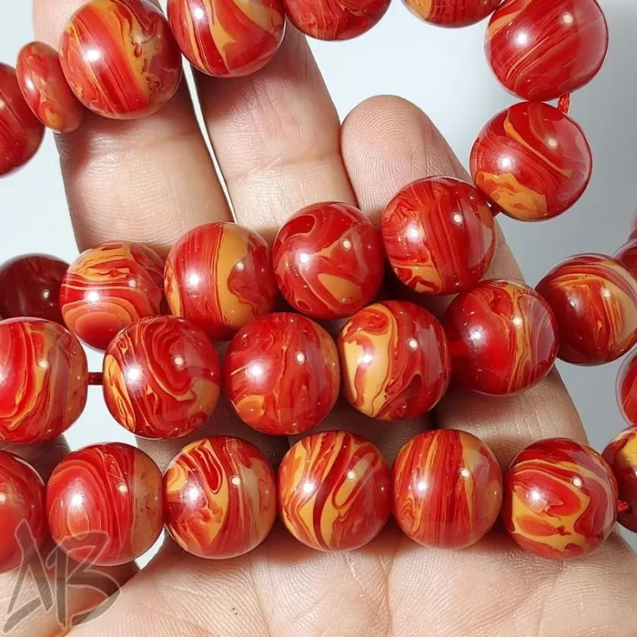 تسبیح کهربای 33 دانه بسیار زیبا کد 893 آقابزرگ - Image 5