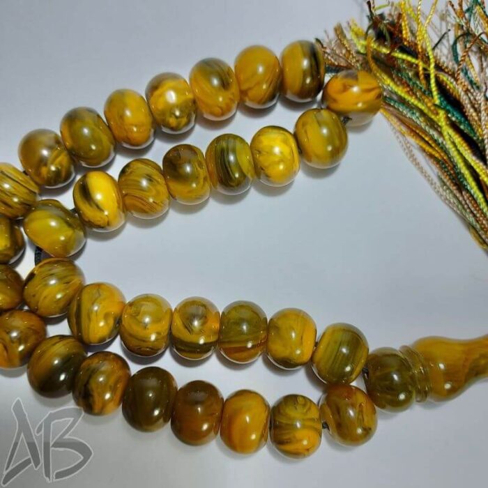 تسبیح کهربای 33 دانه بسیار زیبا و خوش دست کد 895 آقابزرگ - Image 4