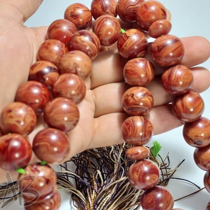 تسبیح کهربای 33 دانه بسیار خوش نقش و خوش دست کد 896 آقابزرگ - Image 7