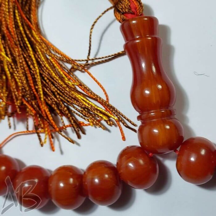 تسبیح کهربای 33 دانه بسیار خوش نقش و خوش دست کد 898 آقابزرگ - Image 5