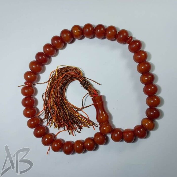 تسبیح کهربای 33 دانه بسیار خوش نقش و خوش دست کد 898 آقابزرگ - Image 8