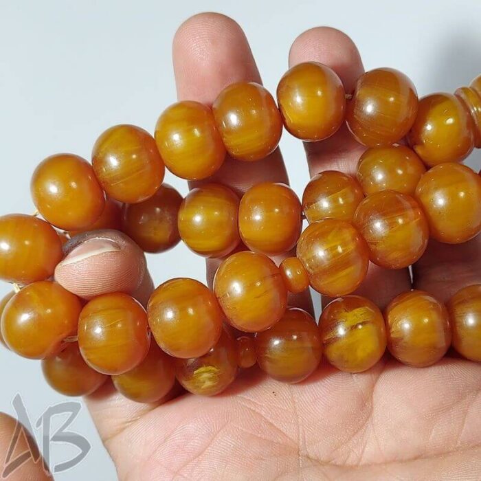 تسبیح کهربای 33 دانه بسیار خوش نقش و خوش دست کد 900 آقابزرگ - Image 5