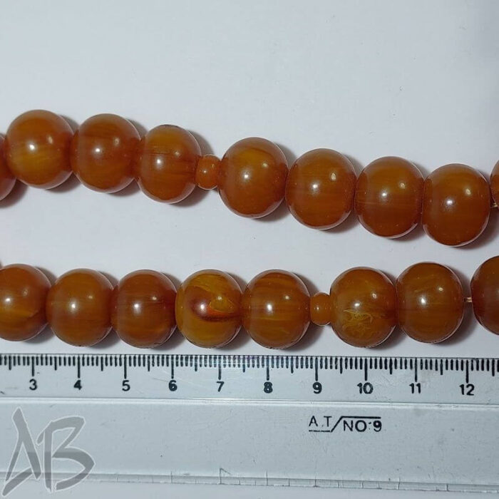 تسبیح کهربای 33 دانه بسیار خوش نقش و خوش دست کد 900 آقابزرگ - Image 6