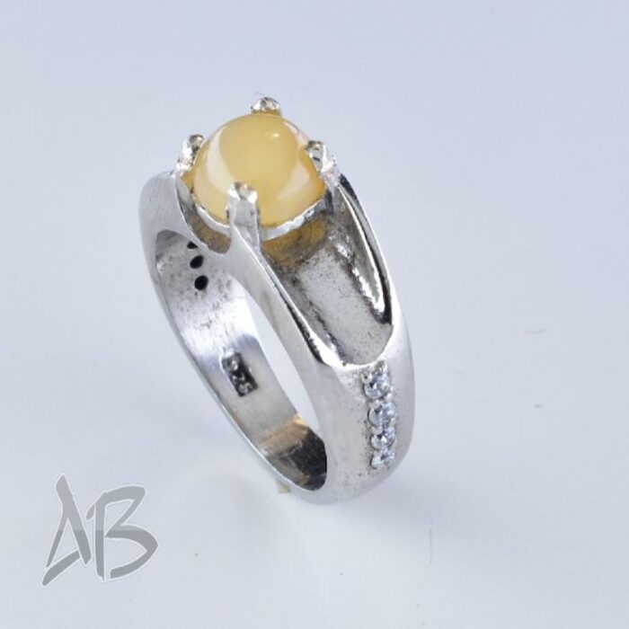 انگشتر مردانه نقره با نگین اپال بسیار خوشرنگ کد 201 - Image 5