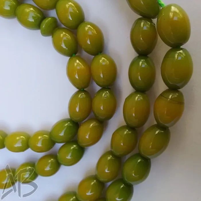 تسبیح سندلوس اصل صددانه (101 دانه) تراش گندمی رنگ شده کهرمان کد 922 آقابزرگ - Image 4