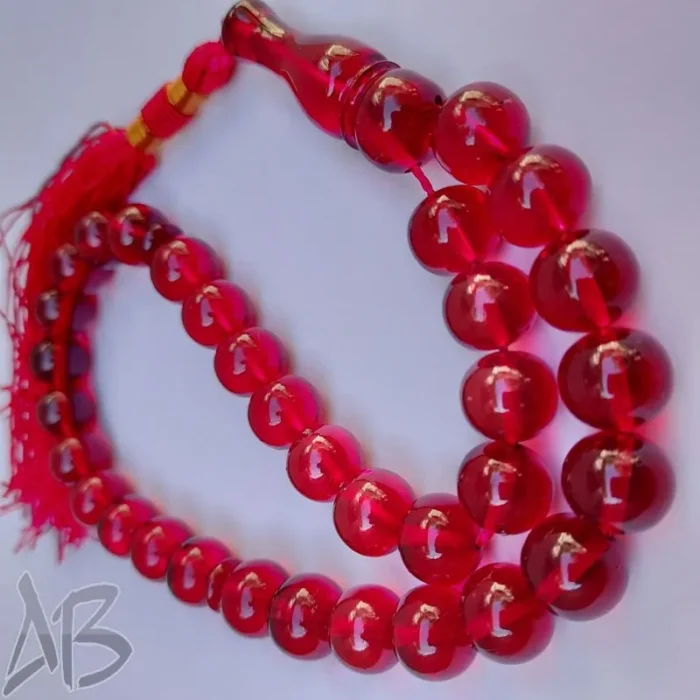 تسبیح سندلوس 33 دانه بودار تراش گرد از شمش کمیاب آلمانی (تراش هنگ کنگ) کد 924 آقابزرگ - Image 4