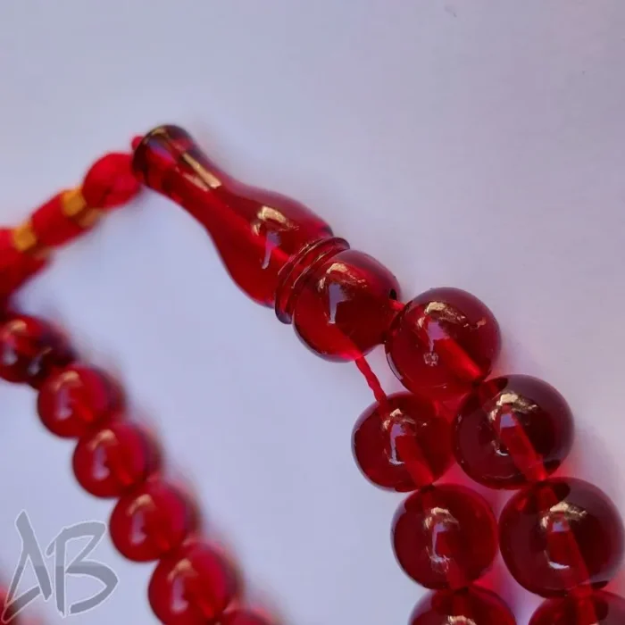 تسبیح سندلوس 33 دانه بودار تراش گرد از شمش کمیاب آلمانی (تراش هنگ کنگ) کد 924 آقابزرگ - Image 5