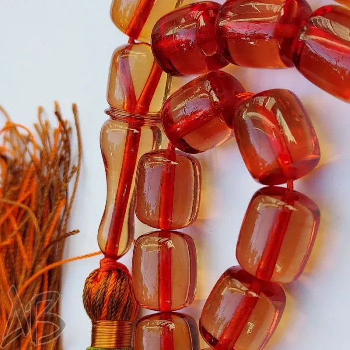 تسبیح سندلوس 33 دانه کد 932 بودار تراش استوانه‌ای شمش ویتنامی کمیاب اصل آقابزرگ - Image 4