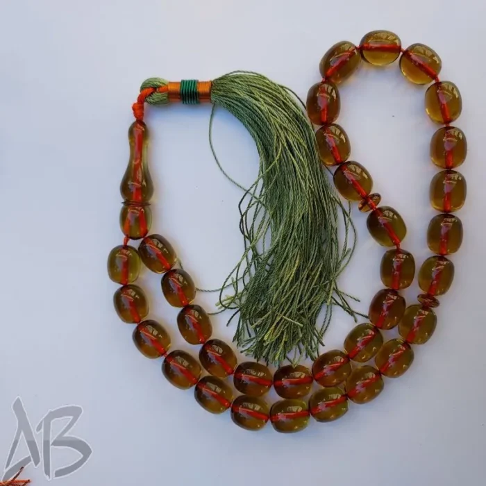 تسبیح سندلوس 33 دانه کد 933 بودار تراش بیضی کشیده شمش ویتنامی کمیاب اصل آقابزرگ - Image 3