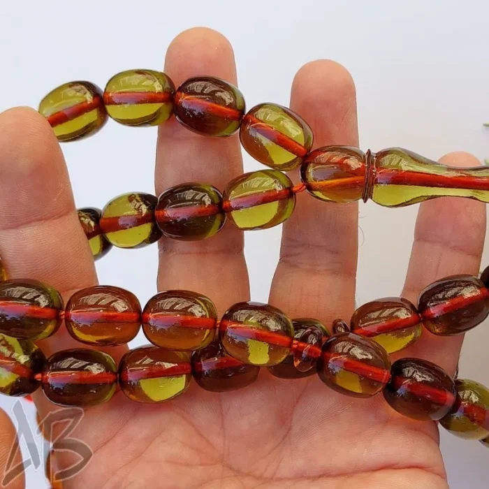 تسبیح سندلوس 33 دانه کد 933 بودار تراش بیضی کشیده شمش ویتنامی کمیاب اصل آقابزرگ - Image 6