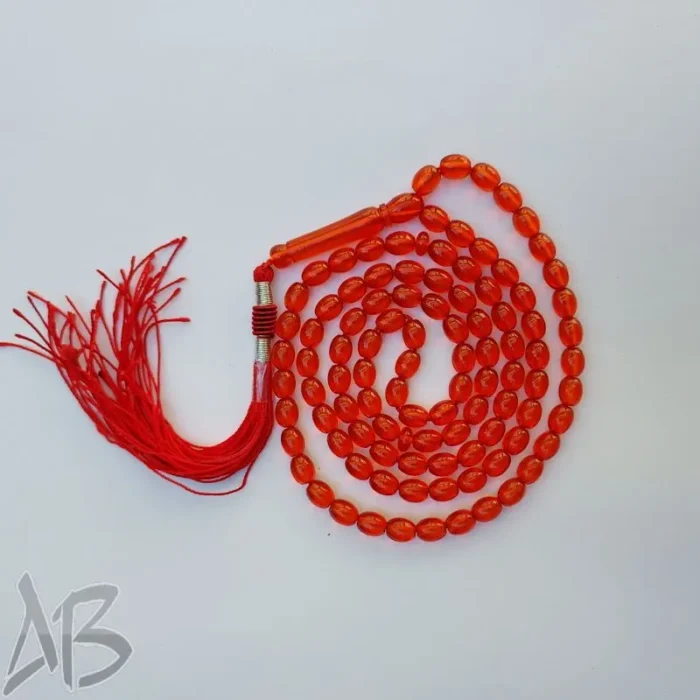 تسبیح سندلوس صددانه (101 دانه) کد 942 بودار تراش بیضی کشیده قرمزرنگ آقابزرگ - Image 7