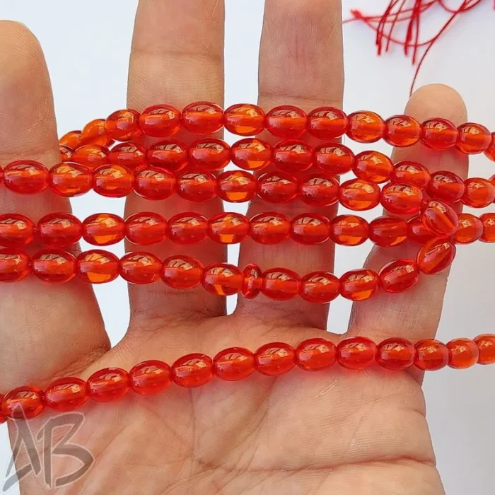 تسبیح سندلوس صددانه (101 دانه) کد 942 بودار تراش بیضی کشیده قرمزرنگ آقابزرگ - Image 5