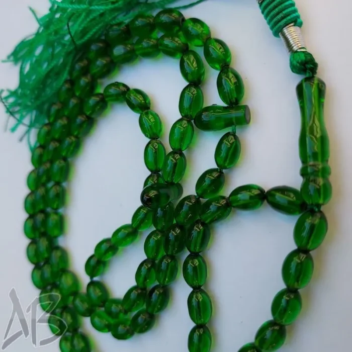 تسبیح سندلوس صددانه (101 دانه) کد 943 بودار گندمی نخ نما شکم تراش داده آقابزرگ - Image 3