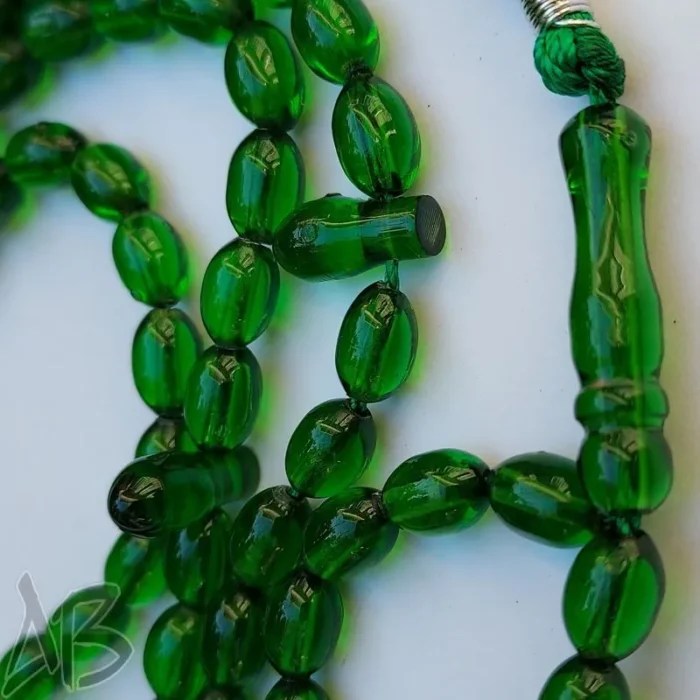 تسبیح سندلوس صددانه (101 دانه) کد 943 بودار گندمی نخ نما شکم تراش داده آقابزرگ - Image 4