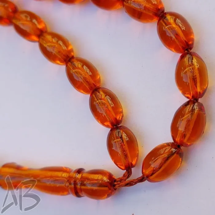 تسبیح سندلوس صددانه (101 دانه) کد 944 بودار گندمی نخ‌نما شکم تراش داده آقابزرگ - Image 4