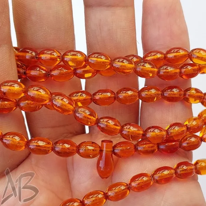 تسبیح سندلوس صددانه (101 دانه) کد 944 بودار گندمی نخ‌نما شکم تراش داده آقابزرگ - Image 5