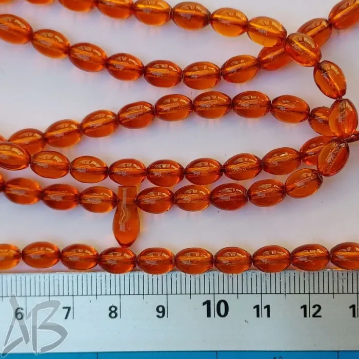 تسبیح سندلوس صددانه (101 دانه) کد 944 بودار گندمی نخ‌نما شکم تراش داده آقابزرگ - Image 6