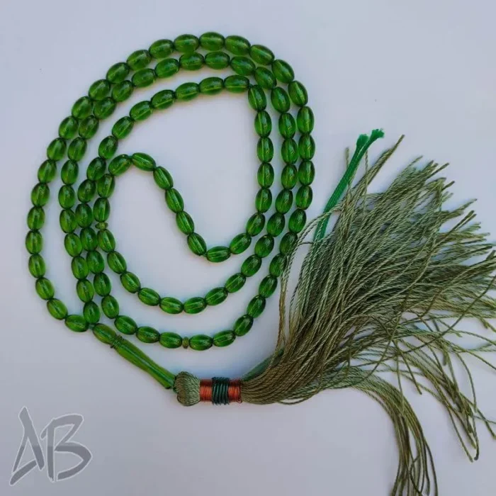 تسبیح سندلوس صددانه (101 دانه) کد 949 بودار گندمی نخ‌نما شکم تراش‌داده آقابزرگ - Image 7