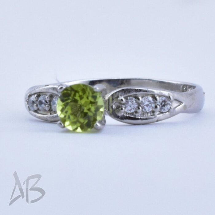 DSC_1765 انگشتر نقره زنانه زبرجد نگین اصلی و معدنی آقابزرگ کد 539 - Image 7