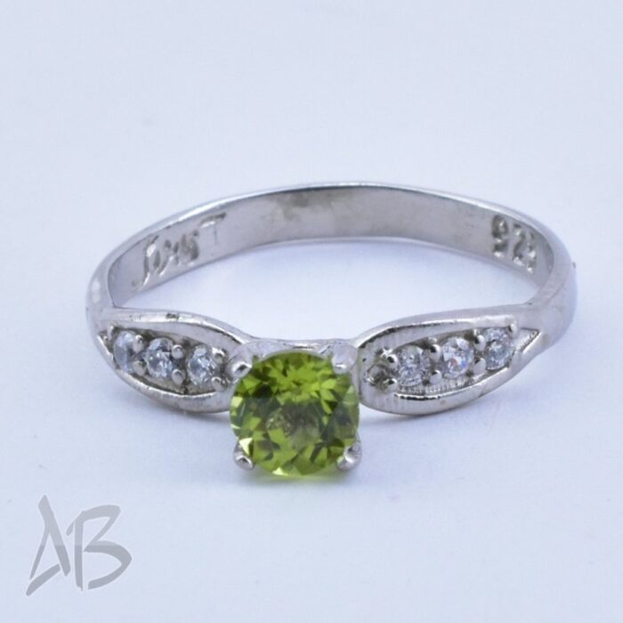 DSC_1766 انگشتر نقره زنانه زبرجد نگین اصلی و معدنی آقابزرگ کد 539 - Image 8