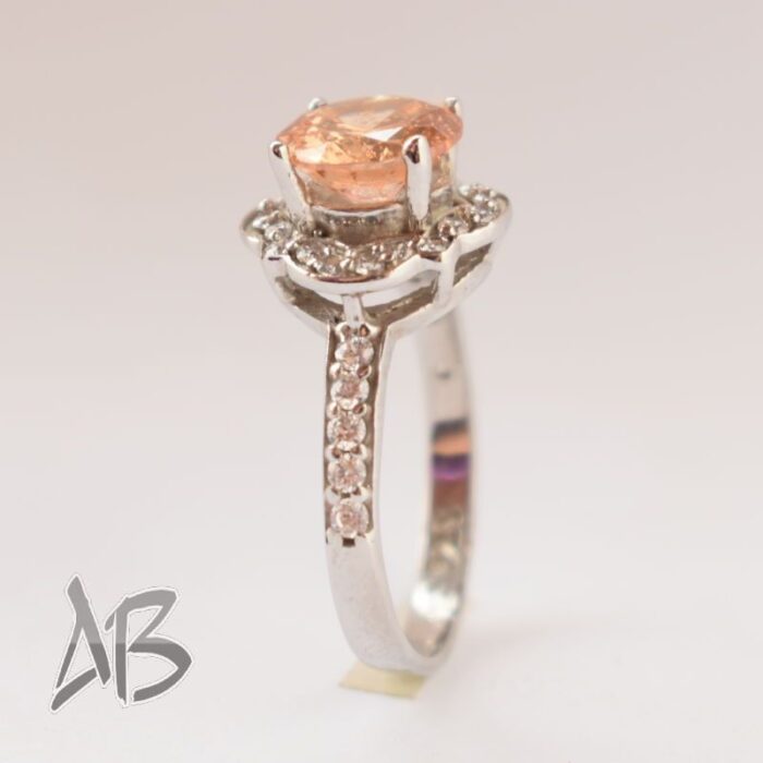 انگشتر نقره زنانه سولیتر عیار 925 آقابزرگ کد 597 - Image 4