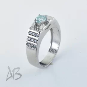 انگشتر مردانه نقره با نگین موزانایت