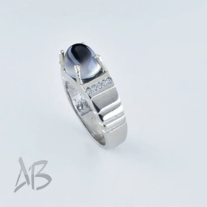 انگشتر مردانه نقره با نگین عقیق دوپوست خاص و زیبا آقابزرگ کد 204 - Image 6