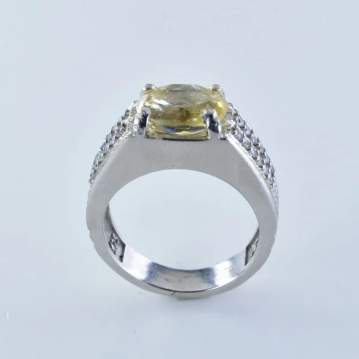 انگشتر مردانه نقره با نگین سیترین جذاب و زیبا آقابزرگ کد 207 - Image 4