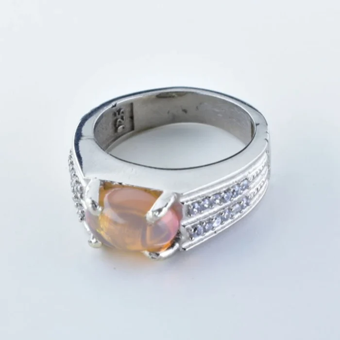 انگشتر مردانه نقره با نگین اپال بسیار زیبا کد 208 - Image 3