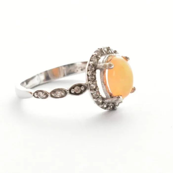 انگشتر نقره زنانه با نگین اپال معدنی، کد 533 - Image 5