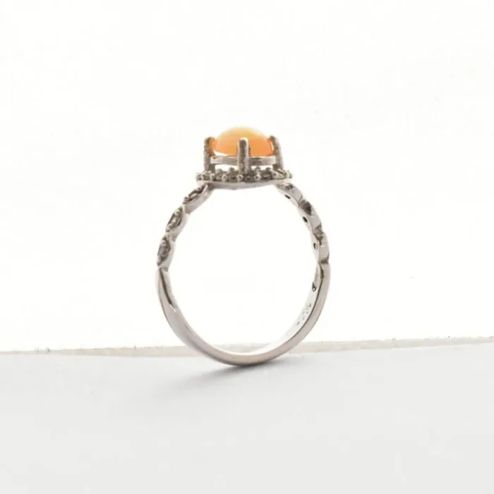 انگشتر نقره زنانه با نگین اپال معدنی، کد 533 - Image 7