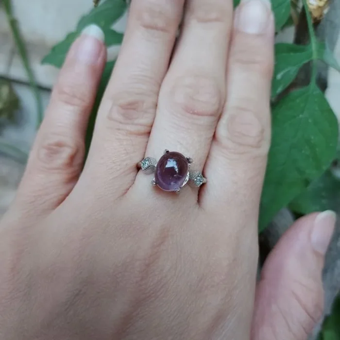انگشتر نقره با نگین آمتیست