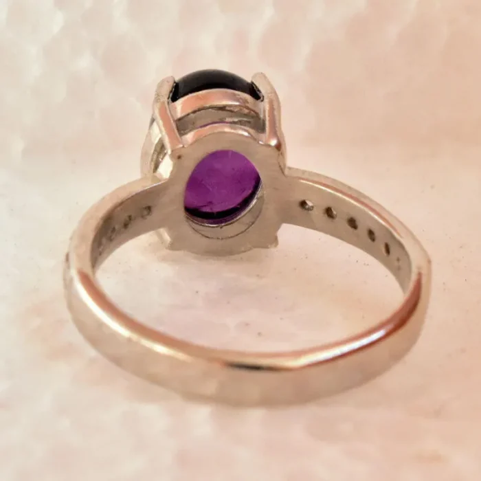 انگشتر نقره زنانه نگین آمتیست اصل بنفش آقابزرگ Am04 - Image 6