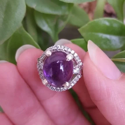 انگشتر نقره زنانه با نگین آمتیست