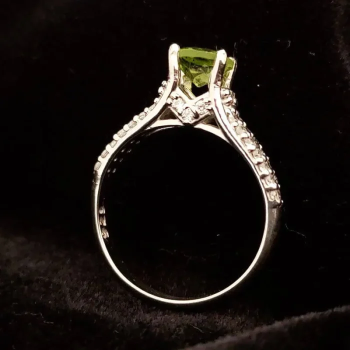 انگشتر نقره زنانه زبرجد اصل آبکاری طلا آقابزرگ کد 541 - Image 3