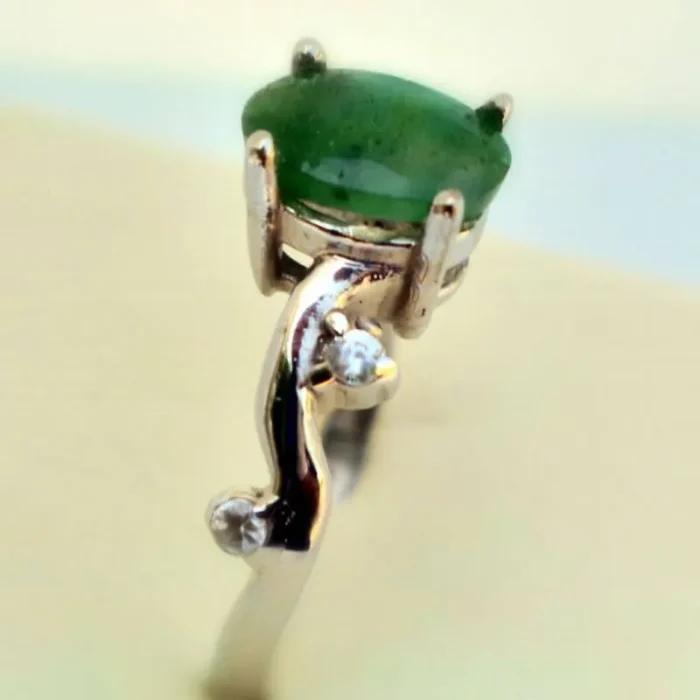 انگشتر نقره زنانه با نگین زمرد اصلی، کد 516 - Image 6