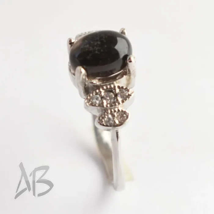 انگشتر نقره زنانه اسموکی کوارتز (دودی) طبیعی بسیار شیک آقابزرگ کد 605 - Image 4