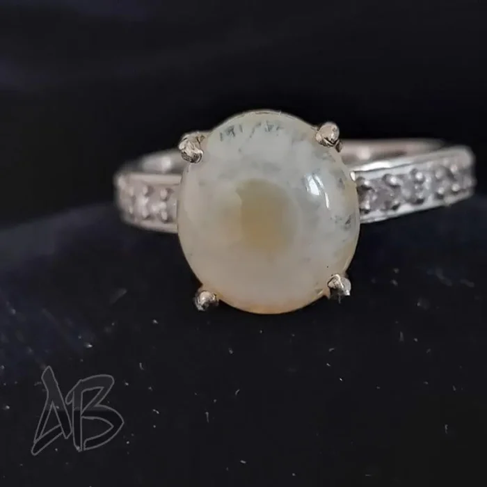 انگشتر نقره زنانه نگین باباقوری چشم نظر عیار 925 آقابزرگ کد 551 - Image 4