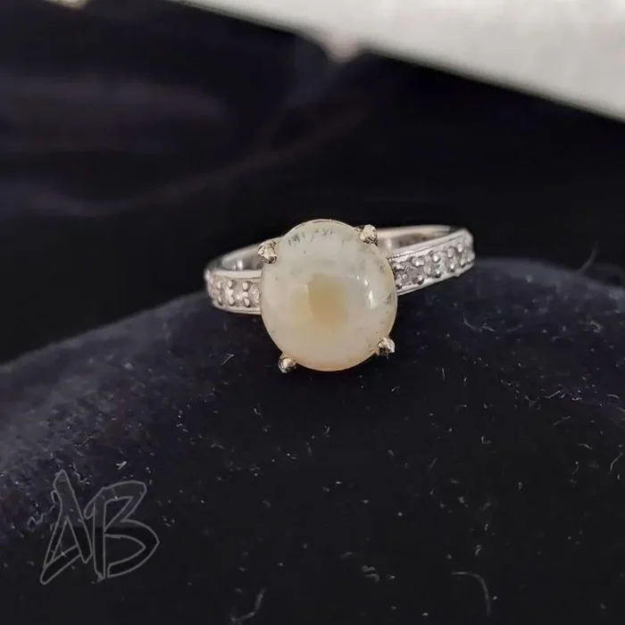 انگشتر نقره زنانه نگین باباقوری چشم نظر عیار 925 آقابزرگ کد 551 - Image 5