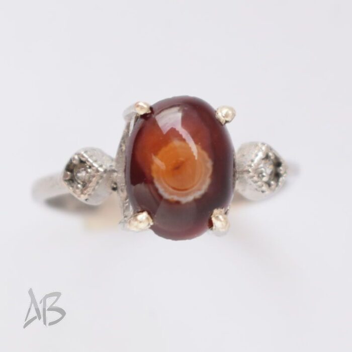 انگشتر نقره زنانه با نگین باباقوری یک چشم بسیار زیبا چشم نظر آقابزرگ کد 609 - Image 3