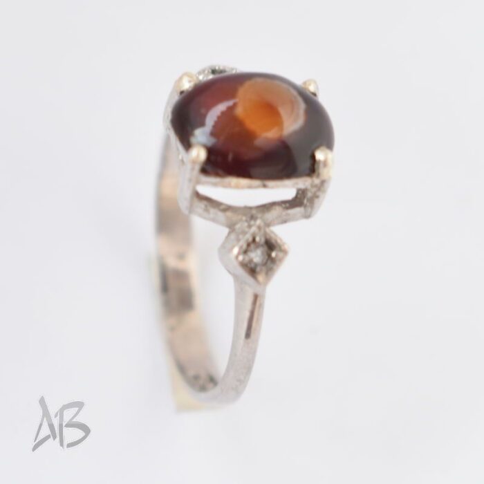 انگشتر نقره زنانه با نگین باباقوری یک چشم بسیار زیبا چشم نظر آقابزرگ کد 609 - Image 4